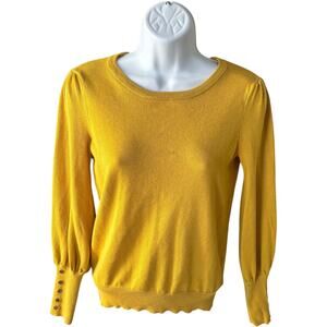 Philosophy Republic Clothing XS Minimalist Sweater Mustard Fitted